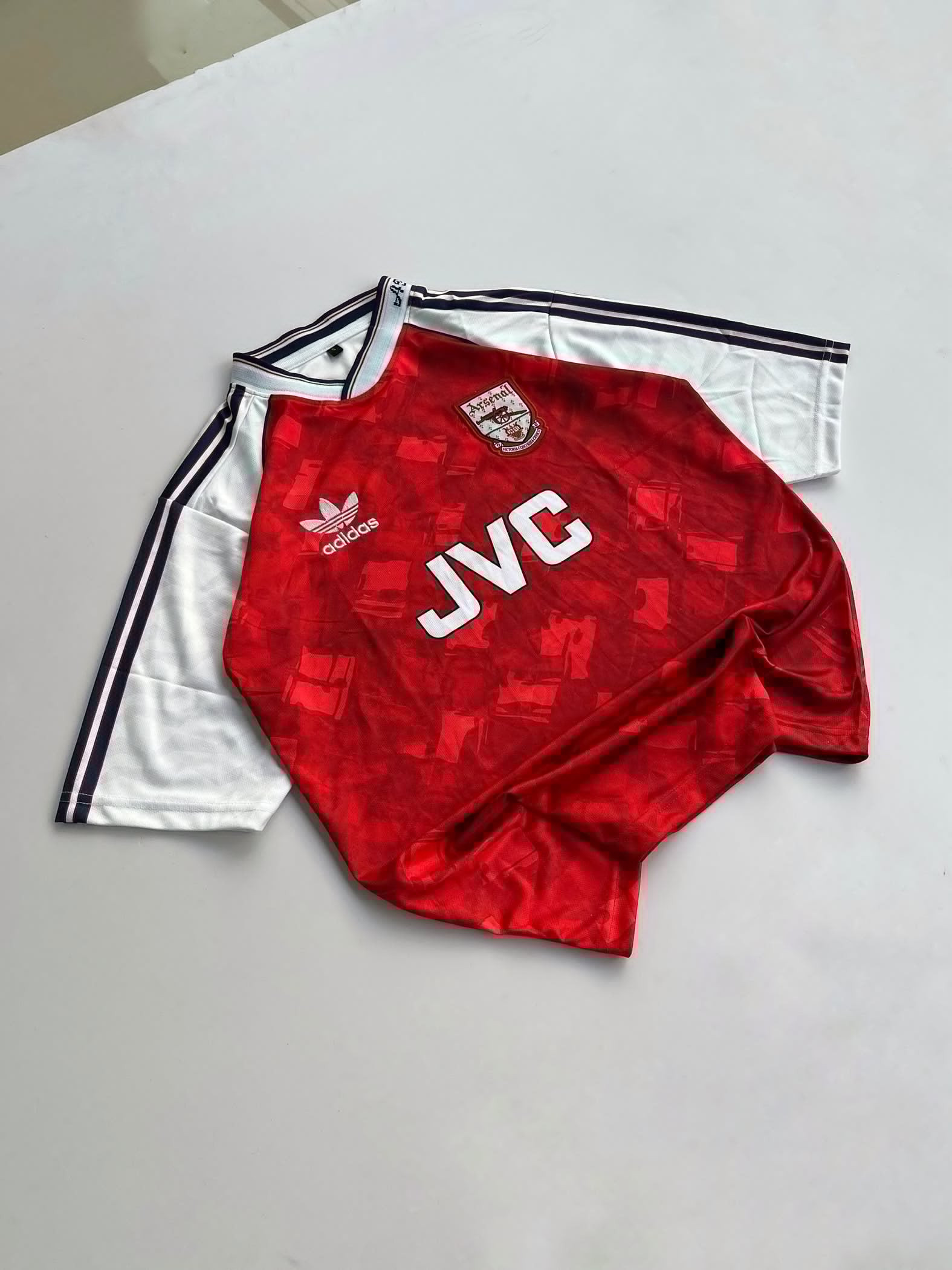 ARSENAL RETRO 1990-91 HOME KIT FIVE SLEEVE ADAMS (PREMIUM EMBROIDERY LOGOS)