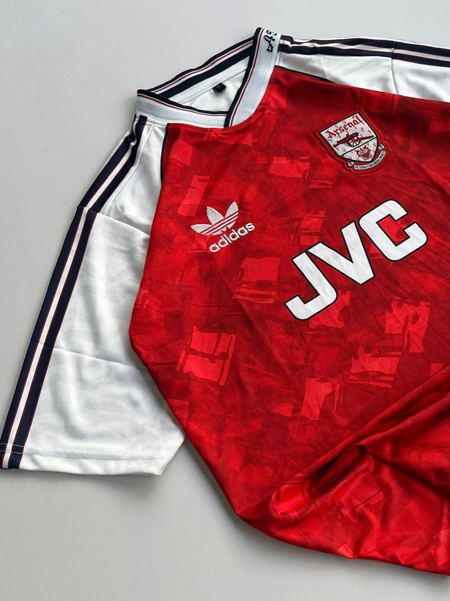 ARSENAL RETRO 1990-91 HOME KIT FIVE SLEEVE ADAMS (PREMIUM EMBROIDERY LOGOS)