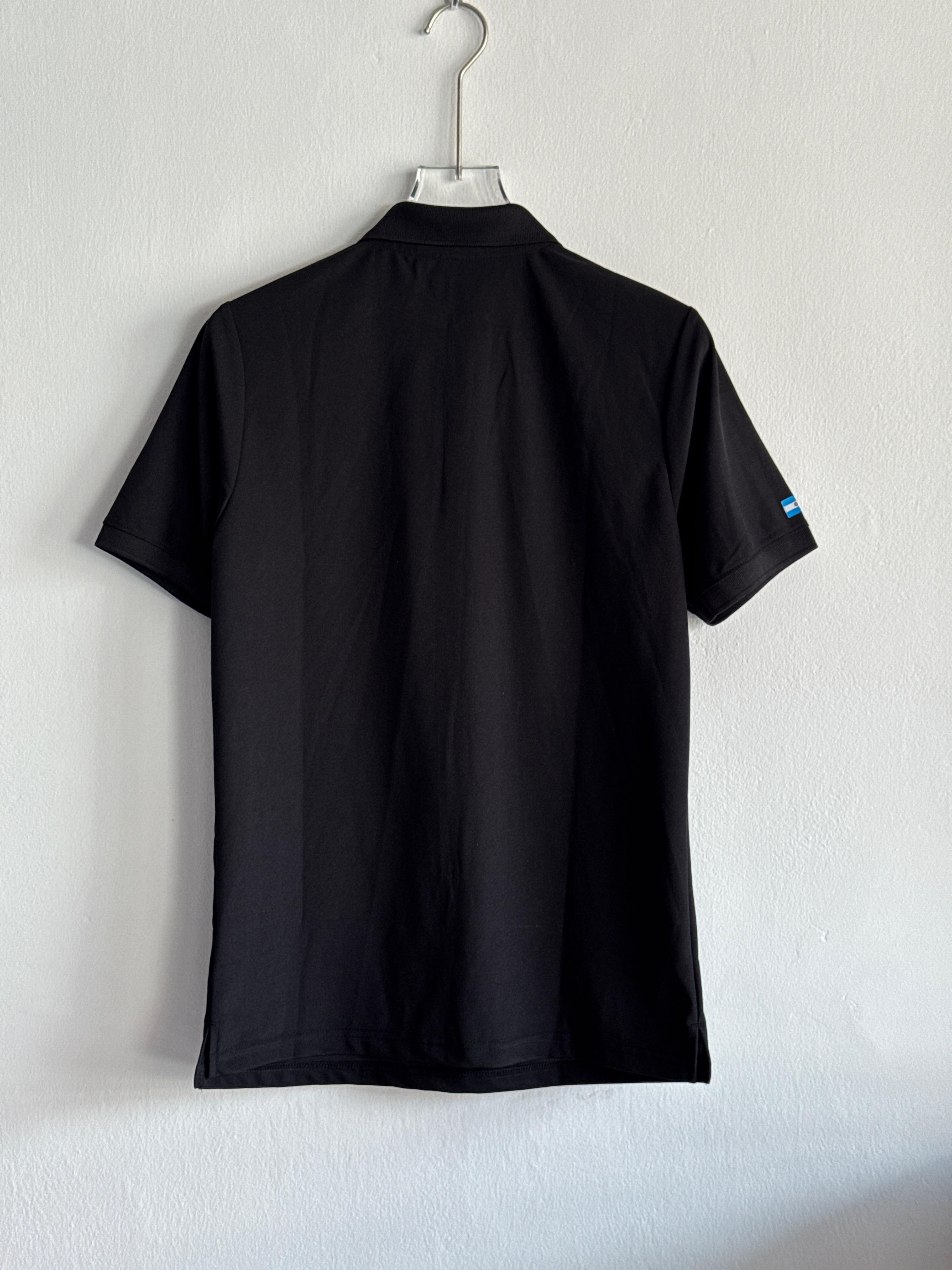 ARGENTINA POLO T SHIRT BLACK (PREMIUM EMBROIDERY LOGOS)