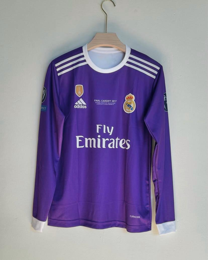 REAL MADRID RETRO 2016-17 AWAY RONALDO FULL SLEEVE (EMBROIDERY LOGOS)