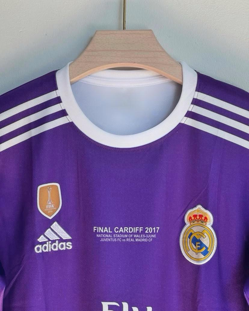 REAL MADRID RETRO 2016-17 AWAY RONALDO FULL SLEEVE (EMBROIDERY LOGOS)