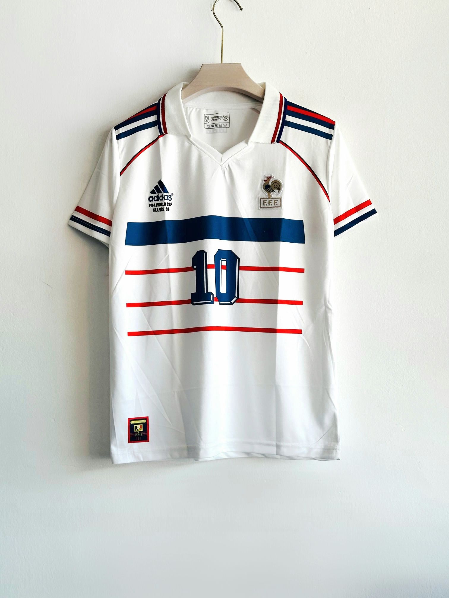 FRANCE RETRO 1998 WORLD CUP AWAY KIT COLLAR ZIDANE (EMBROIDERY LOGO)