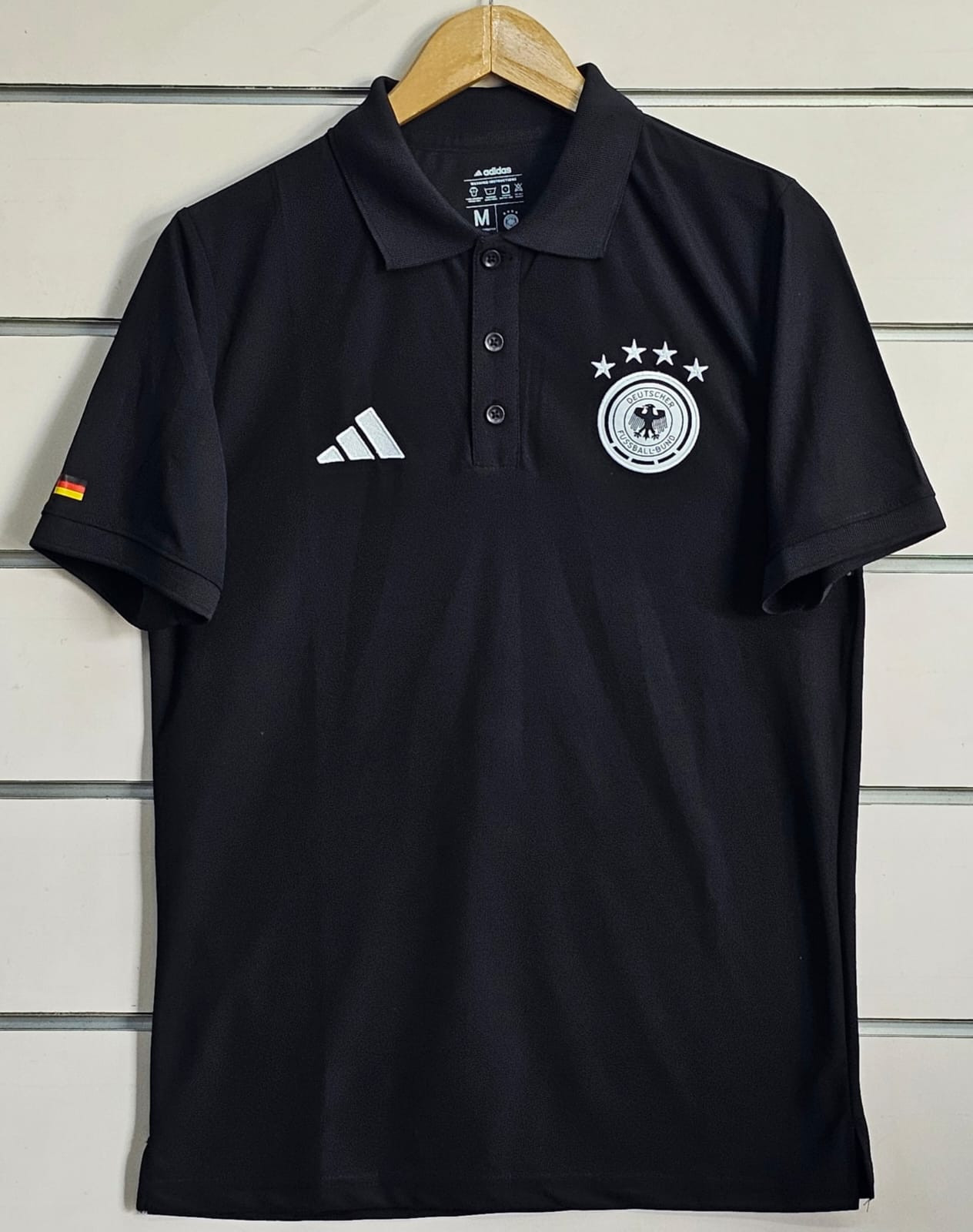 GERMANY POLO T SHIRT BLACK (PREMIUM EMBROIDERY LOGOS)