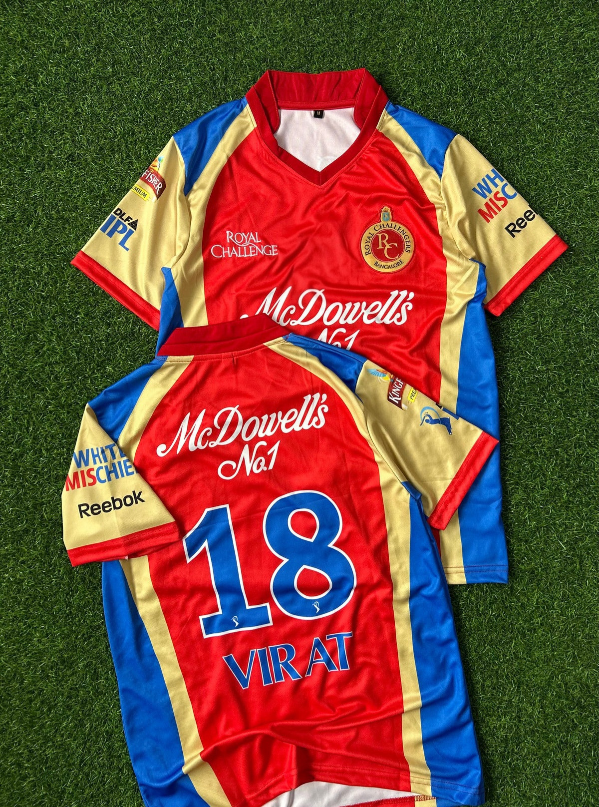 ROYAL CHALLENGERS BENGALURU 2011 IPL RETRO HOME KIT VIRAT KOHLI (EMBROIDERY LOGOS)