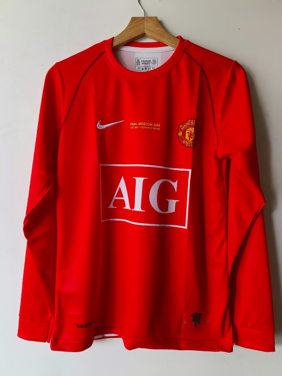 MANCHESTER UNITED RETRO 2007-08 HOME RONALDO FULL SLEEVE (EMBROIDERY LOGOS)