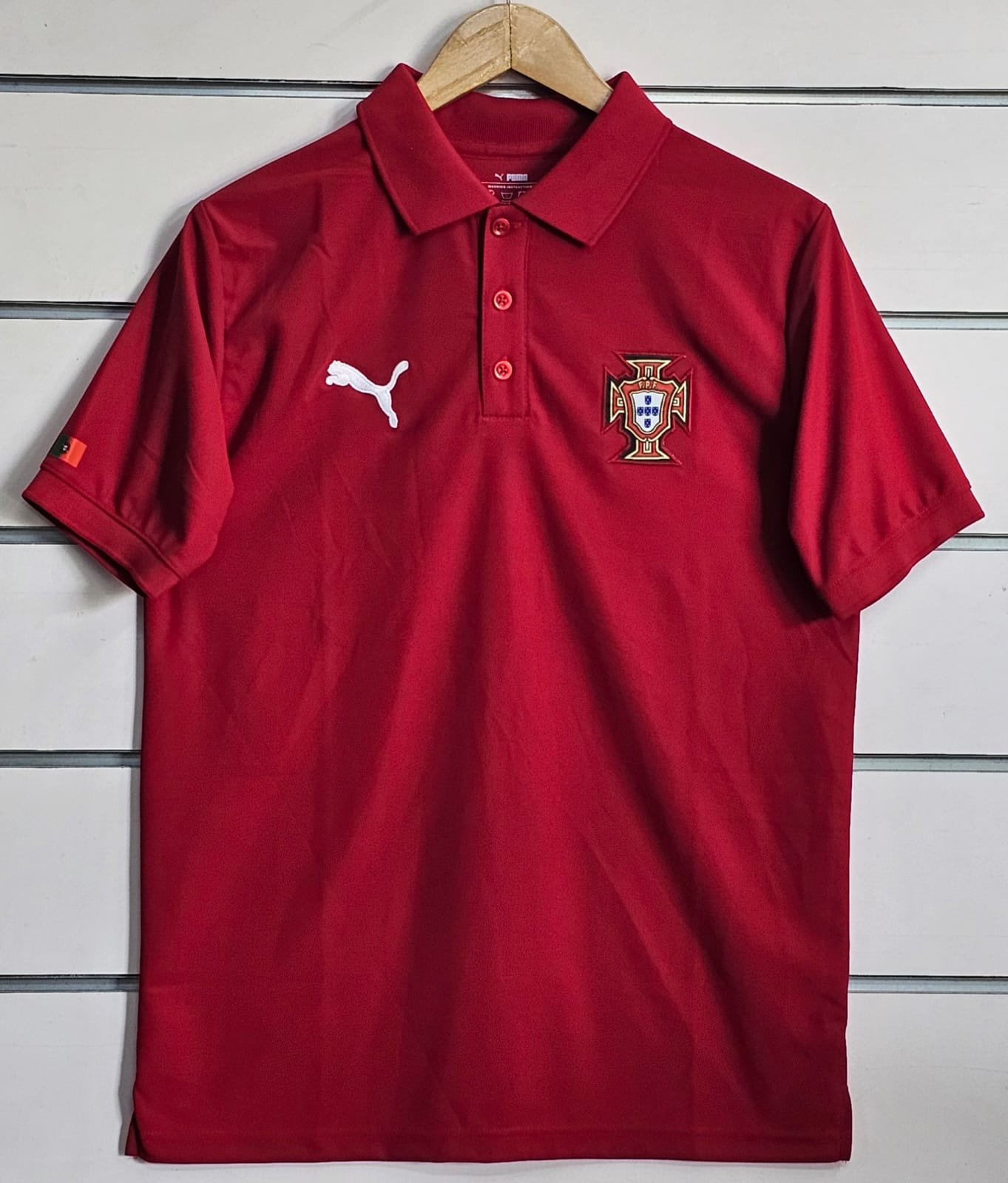 PORTUGAL POLO T SHIRT RED (PREMIUM EMBROIDERY LOGOS)