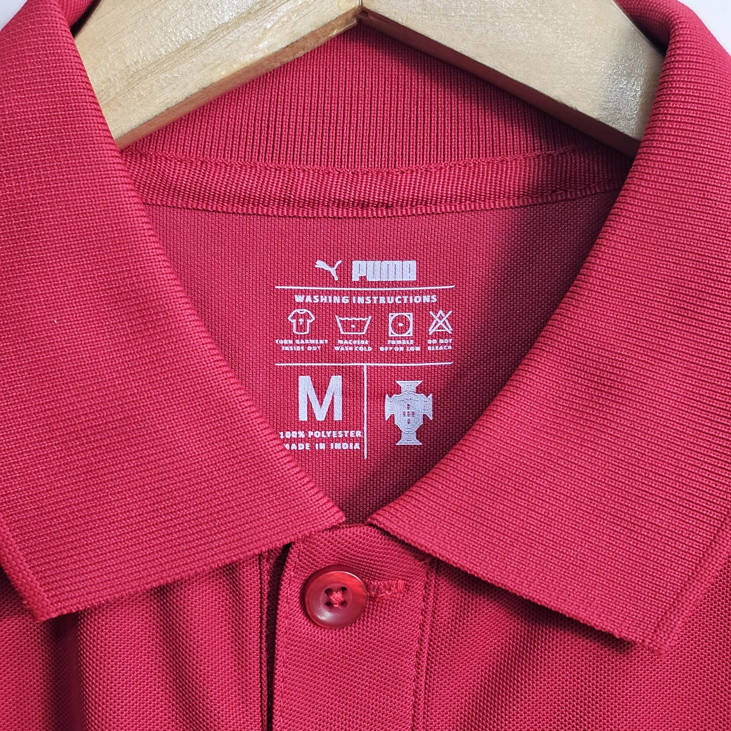 PORTUGAL POLO T SHIRT RED (PREMIUM EMBROIDERY LOGOS)