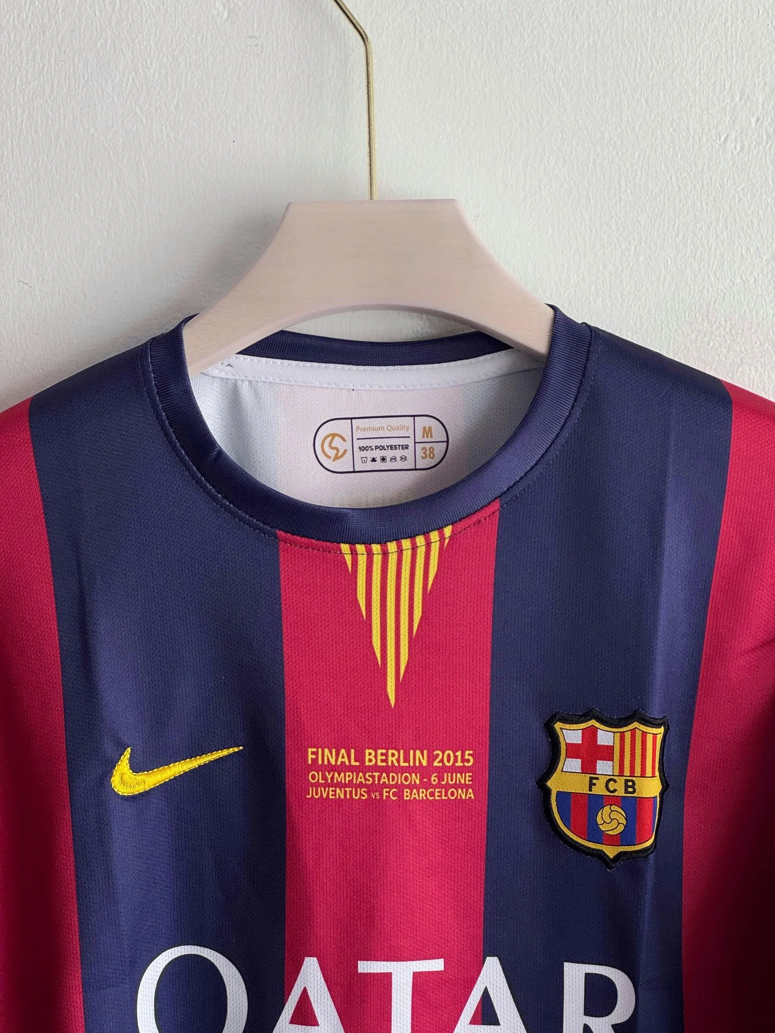 BARCELONA RETRO 2014-15 HOME FULL SLEEVE MESSI (EMBROIDERY LOGOS)