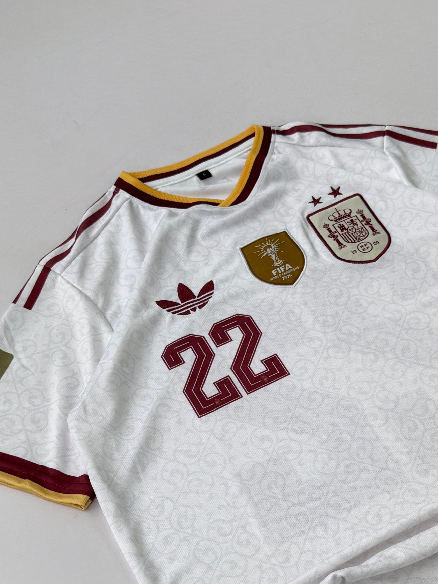 SPAIN 2026 WORLD CUP AWAY KIT CUBARSI (PREMIUM EMBROIDERY LOGOS)