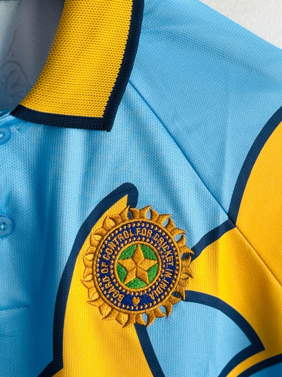 INDIA RETRO 1999 WORLD CUP HOME KIT COLLAR TENDULKAR ( PREMIUM EMBROIDERY LOGOS)