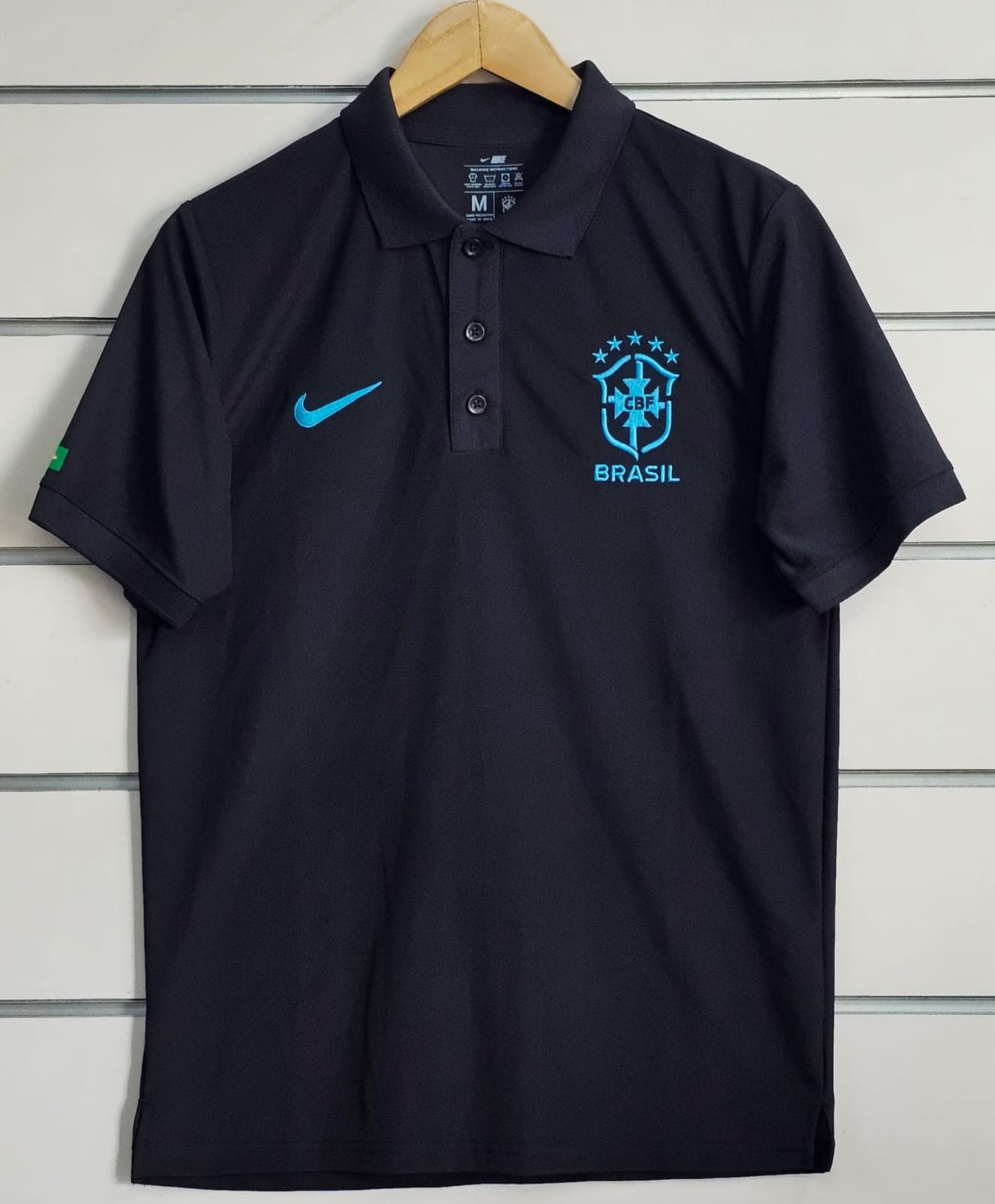 BRAZIL POLO TO SHIRT BLACK (PREMIUM EMBROIDERY LOGOS)