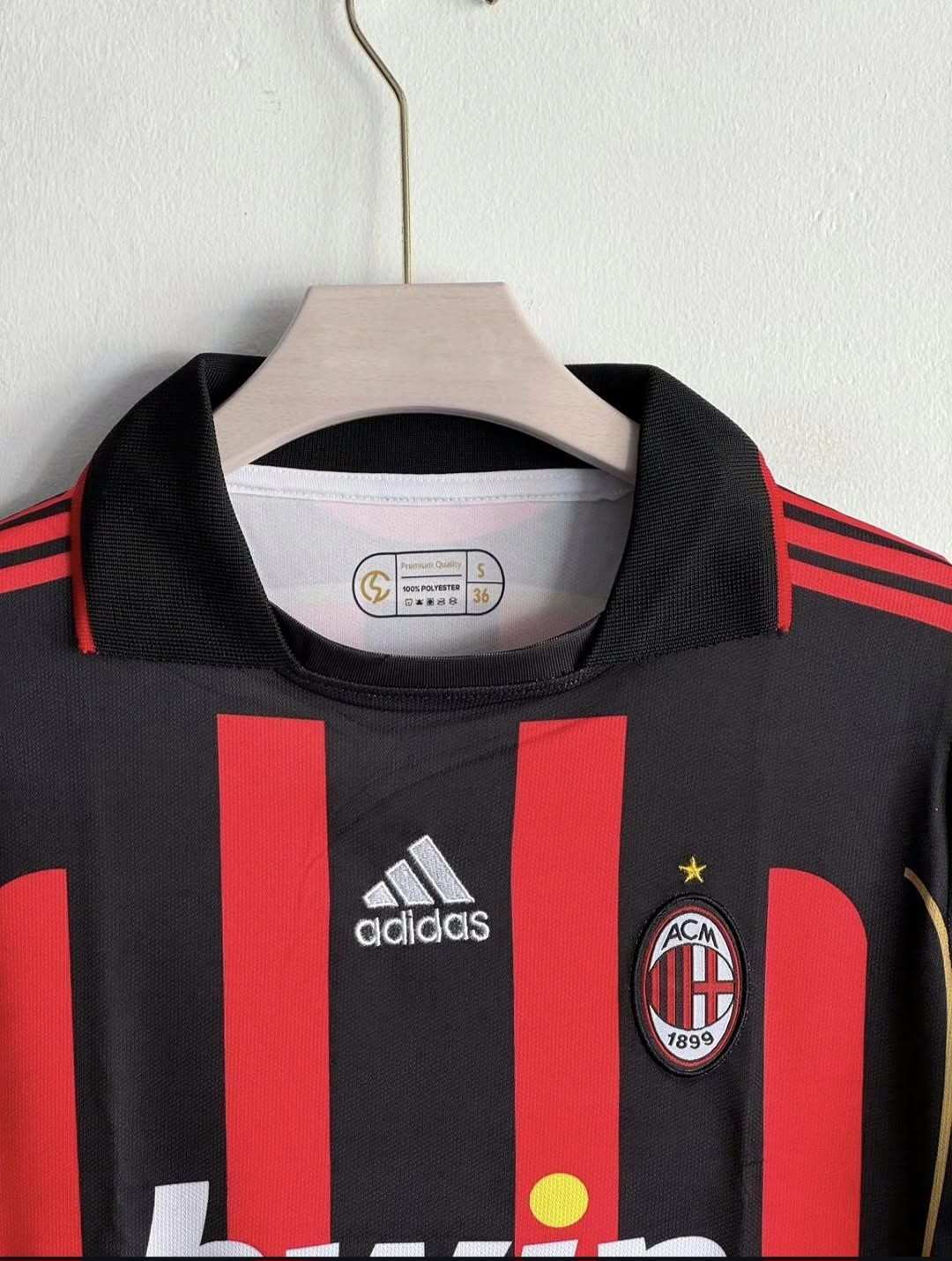 AC MILAN RETRO 2006-07 HOME KIT COLLAR FULL SLEEVE KAKA (EMBROIDERY LOGO)