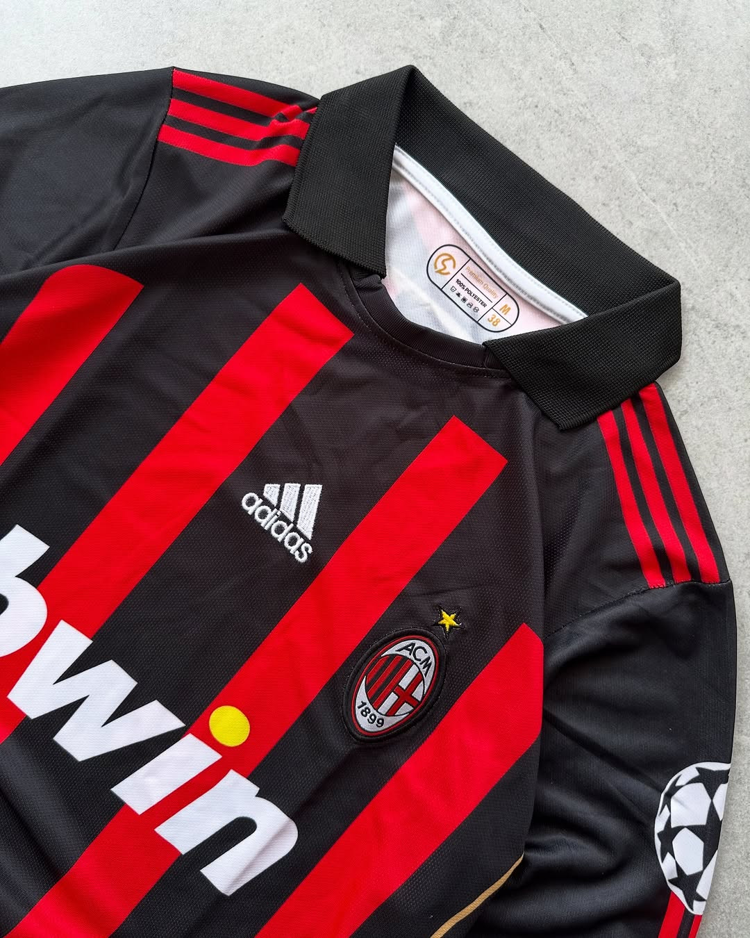 AC MILAN RETRO 2006-07 HOME KIT COLLAR FULL SLEEVE MALDINI (EMBROIDERY LOGO) .