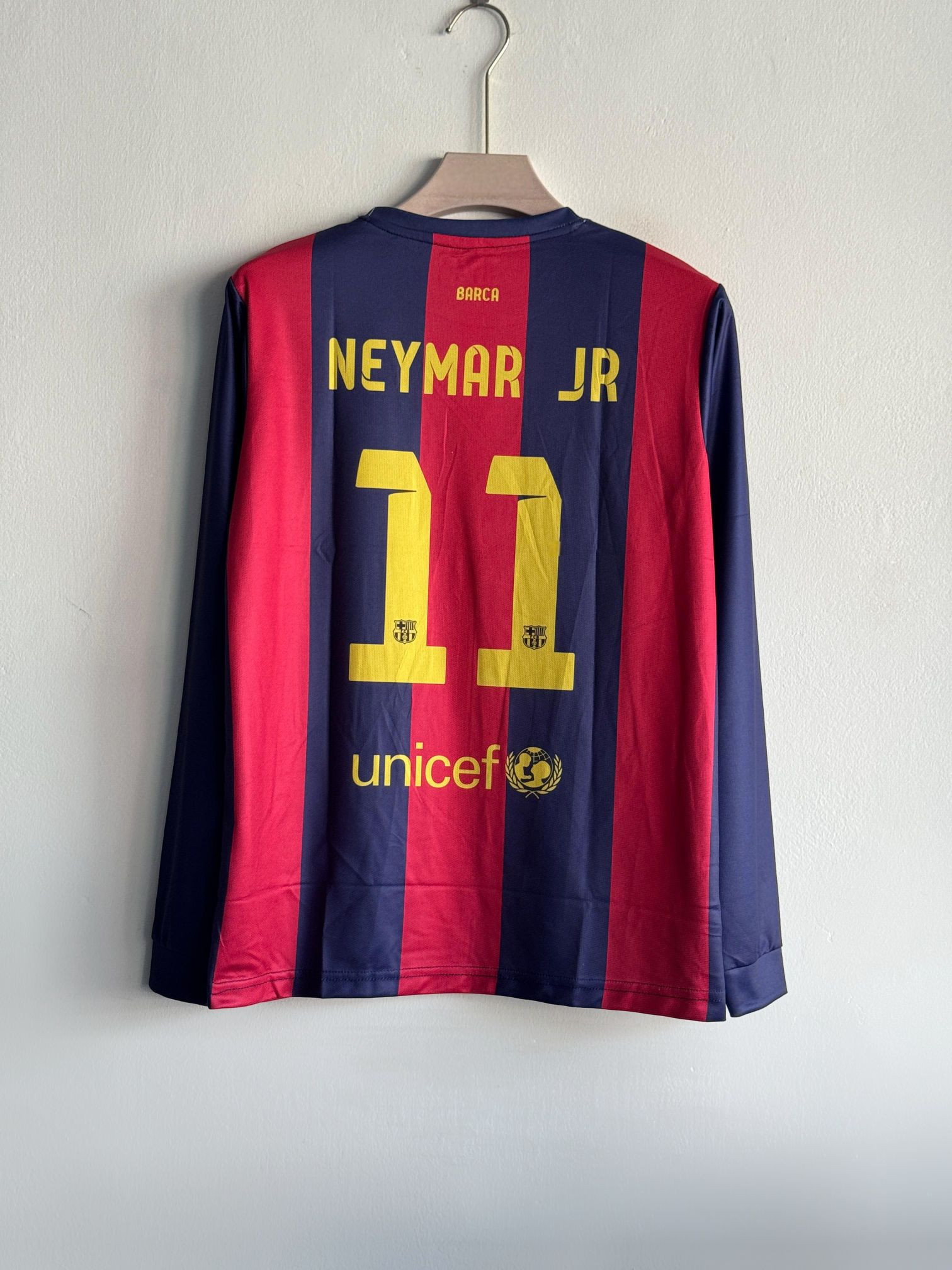 BARCELONA RETRO 2014-15 HOME NEYMAR JR FULL SLEEVE (EMBROIDERY LOGOS)