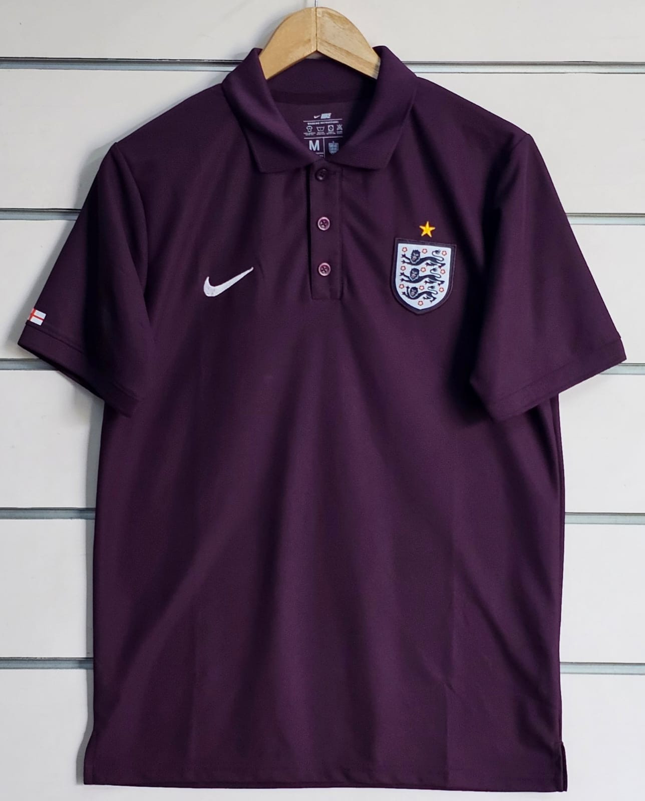 ENGLAND POLO T SHIRT PURPLE (PREMIUM EMBROIDERY LOGOS)