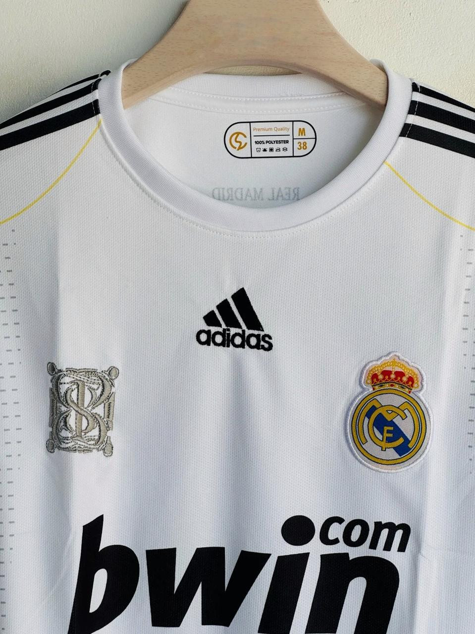 REAL MADRID RETRO 2009-10 HOME KIT FULL SLEEVE RONALDO (EMBROIDERY LOGOS)