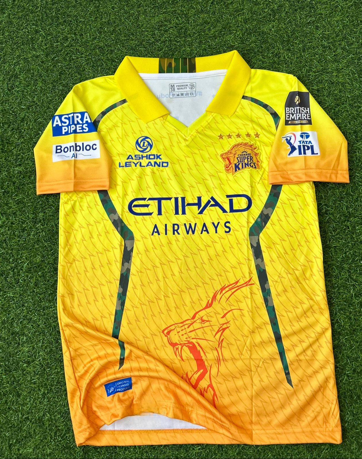 IPL CHENNAI SUPER KINGS 2026 HOME KIT COLLAR DHONI (EMBROIDERY LOGOS)