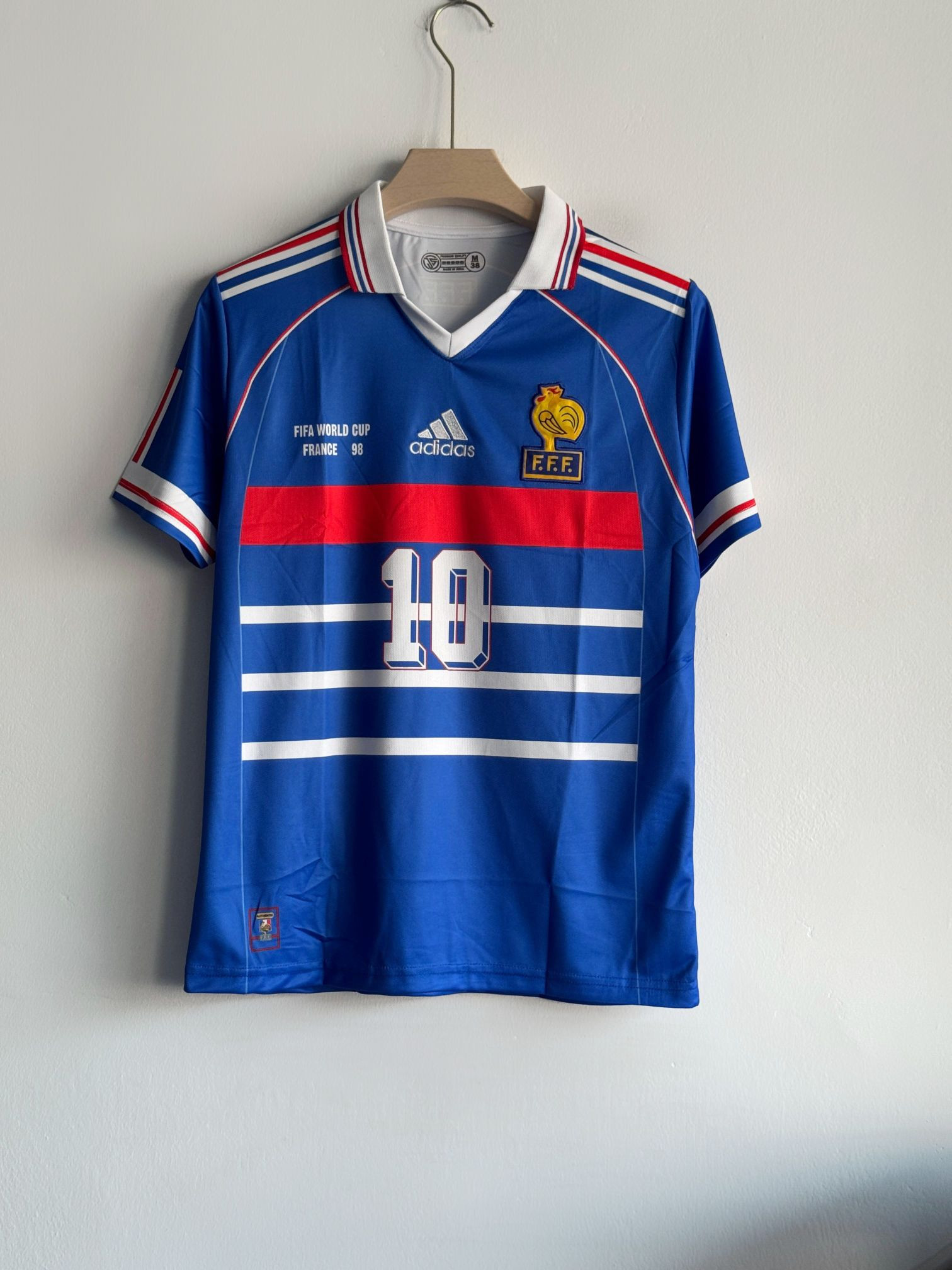 FRANCE RETRO 1998 HOME KIT COLLAR ZIDANE (EMBROIDERY LOGO)