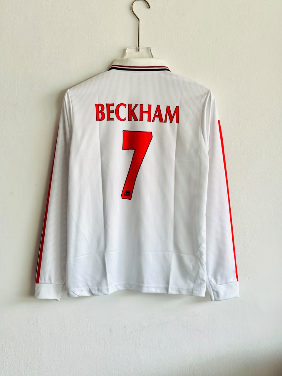 MANCHESTER UNITED RETRO 1998-99 AWAY KIT COLLAR ZIP FULL SLEEVE BECKHAM (EMBROIDERY LOGO)