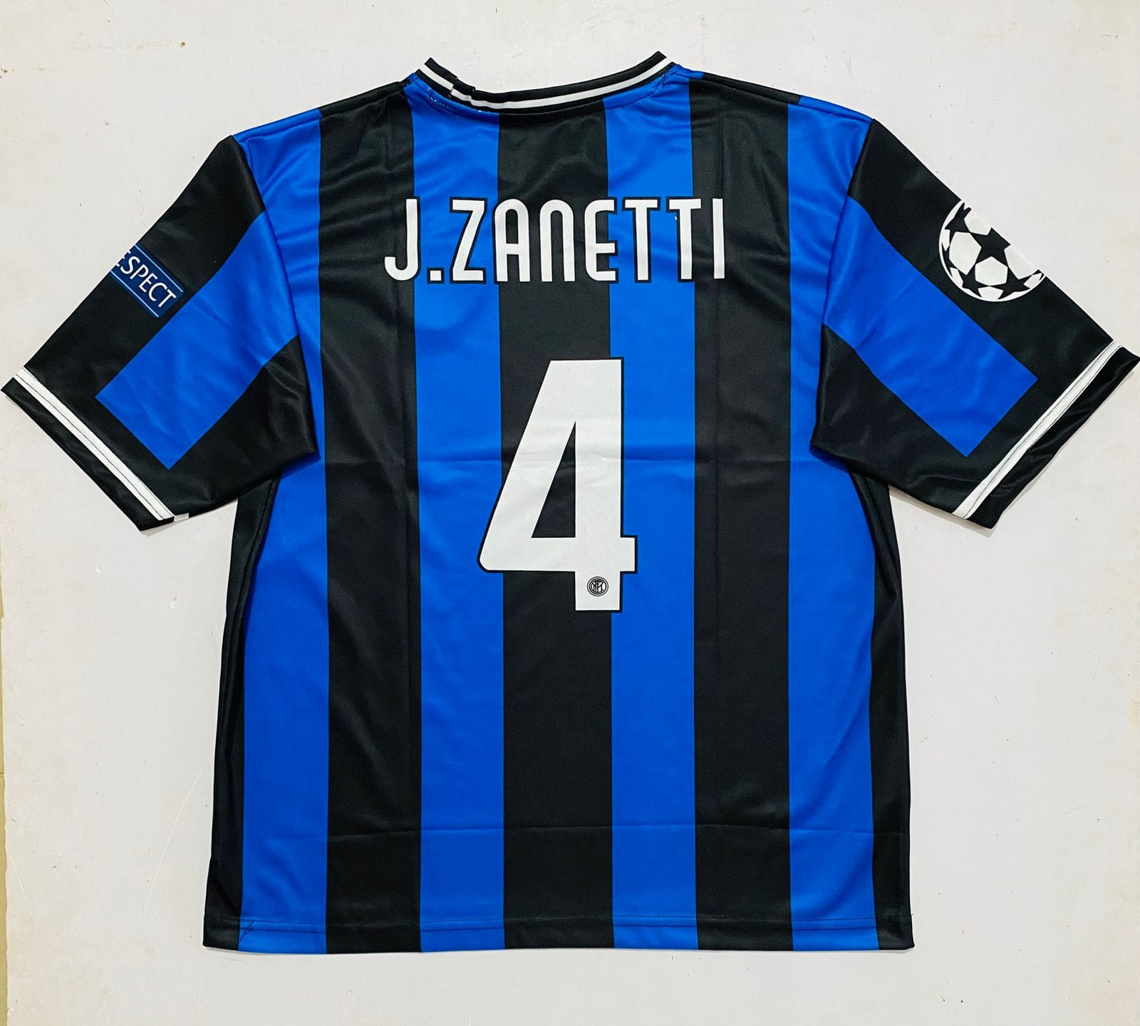 INTER MILAN RETRO 2009-10 HOME KIT FIVE SLEEVE ZANETTI ( EMBROIDERY LOGOS)