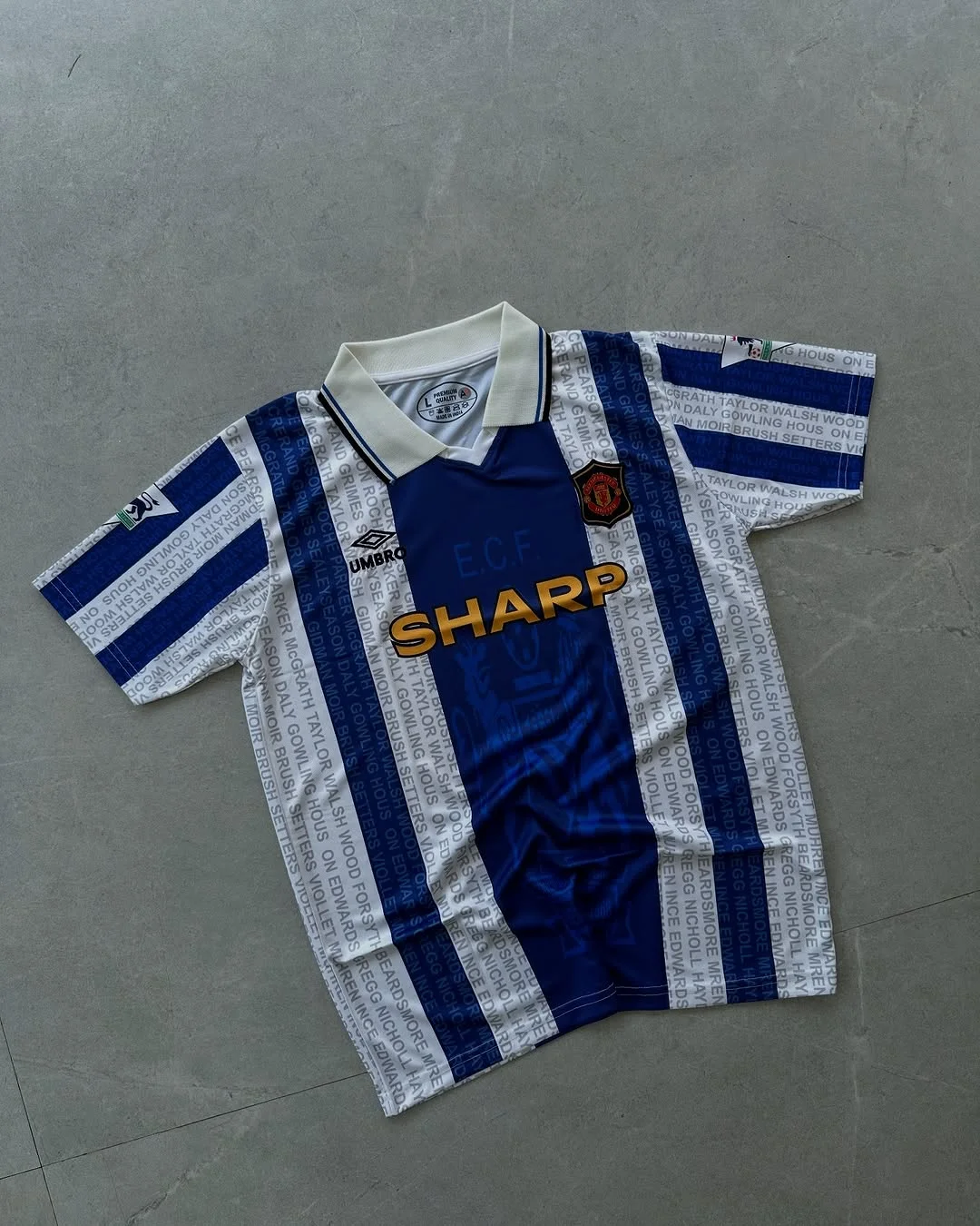 MANCHESTER UNITED RETRO 1995-96 THIRD BECKHAM (EMBROIDERY LOGOS)