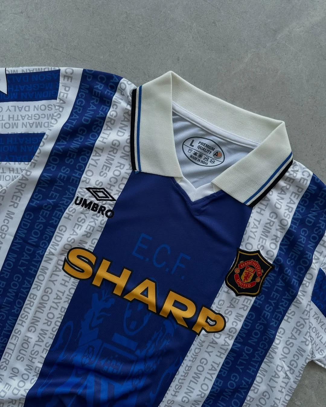 MANCHESTER UNITED RETRO 1995-96 THIRD BECKHAM (EMBROIDERY LOGOS)