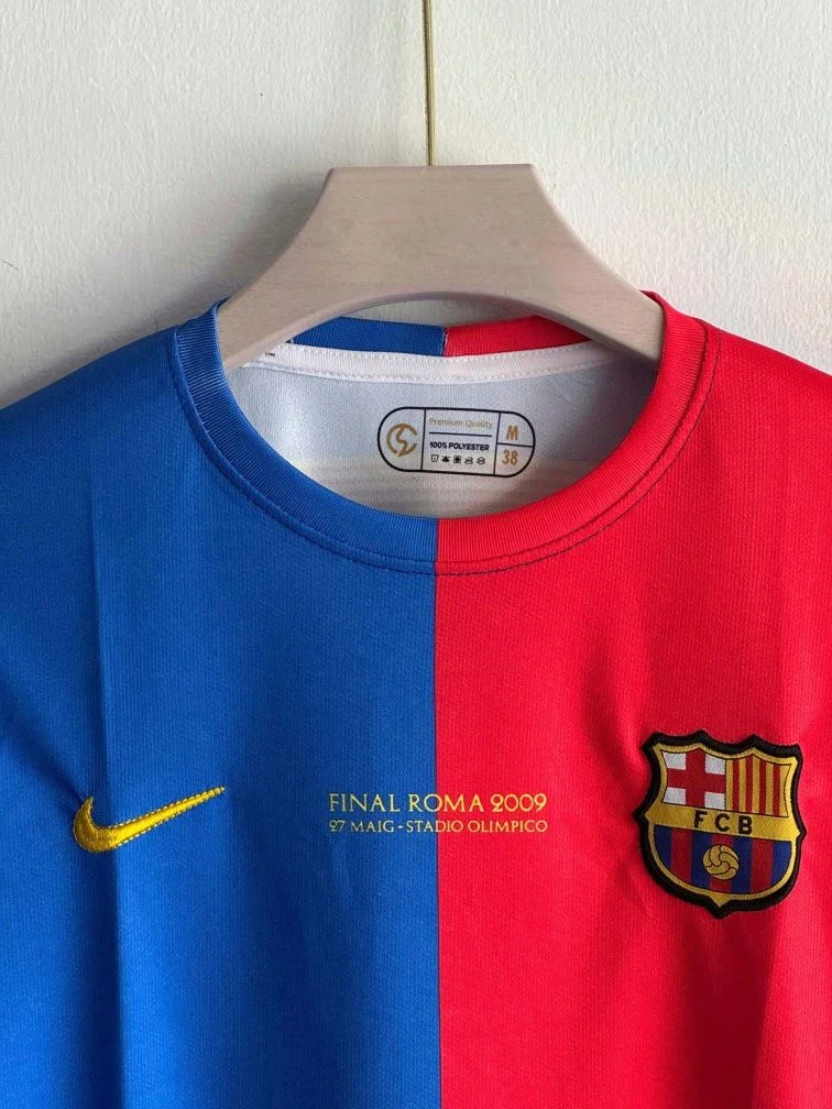 BARCELONA RETRO 2008-09 HOME KIT MESSI (EMBROIDERY LOGOS)