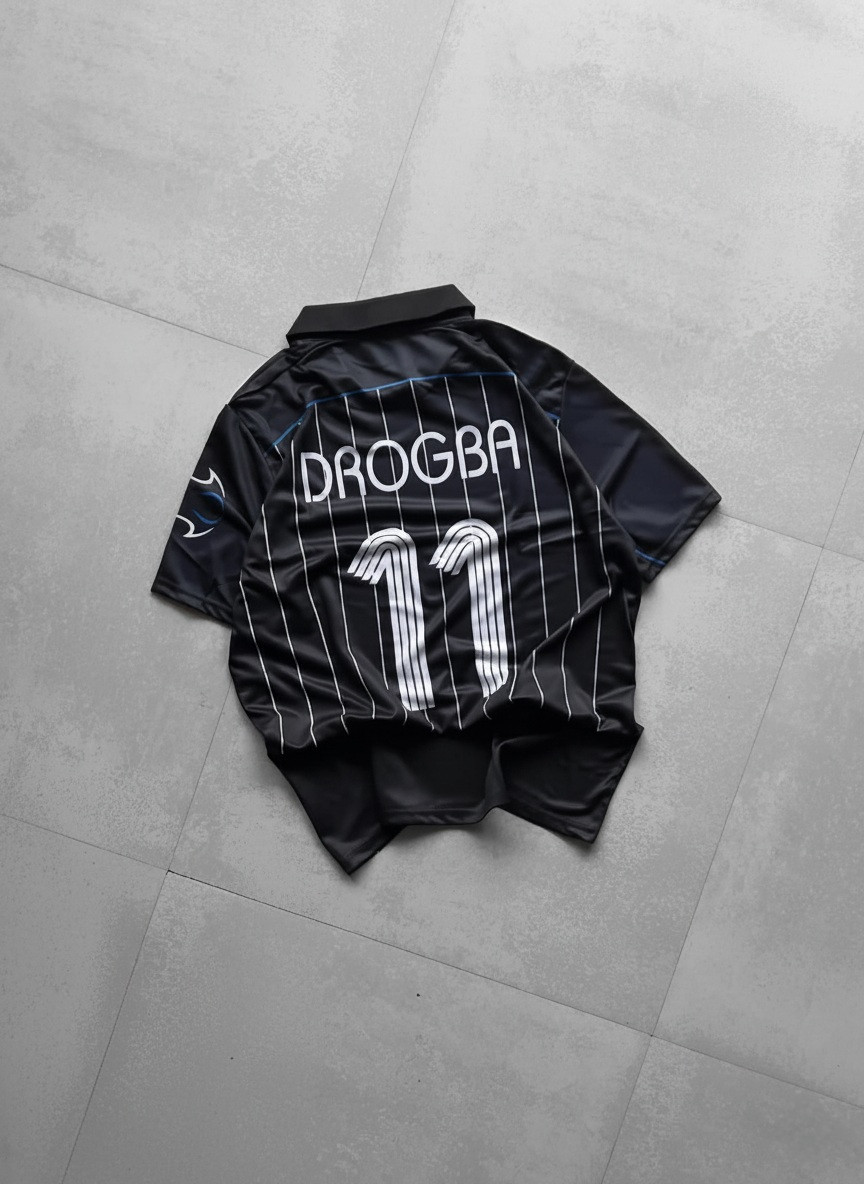 CHELSEA RETRO 2006-07 THIRD KIT COLLAR DROGBA 