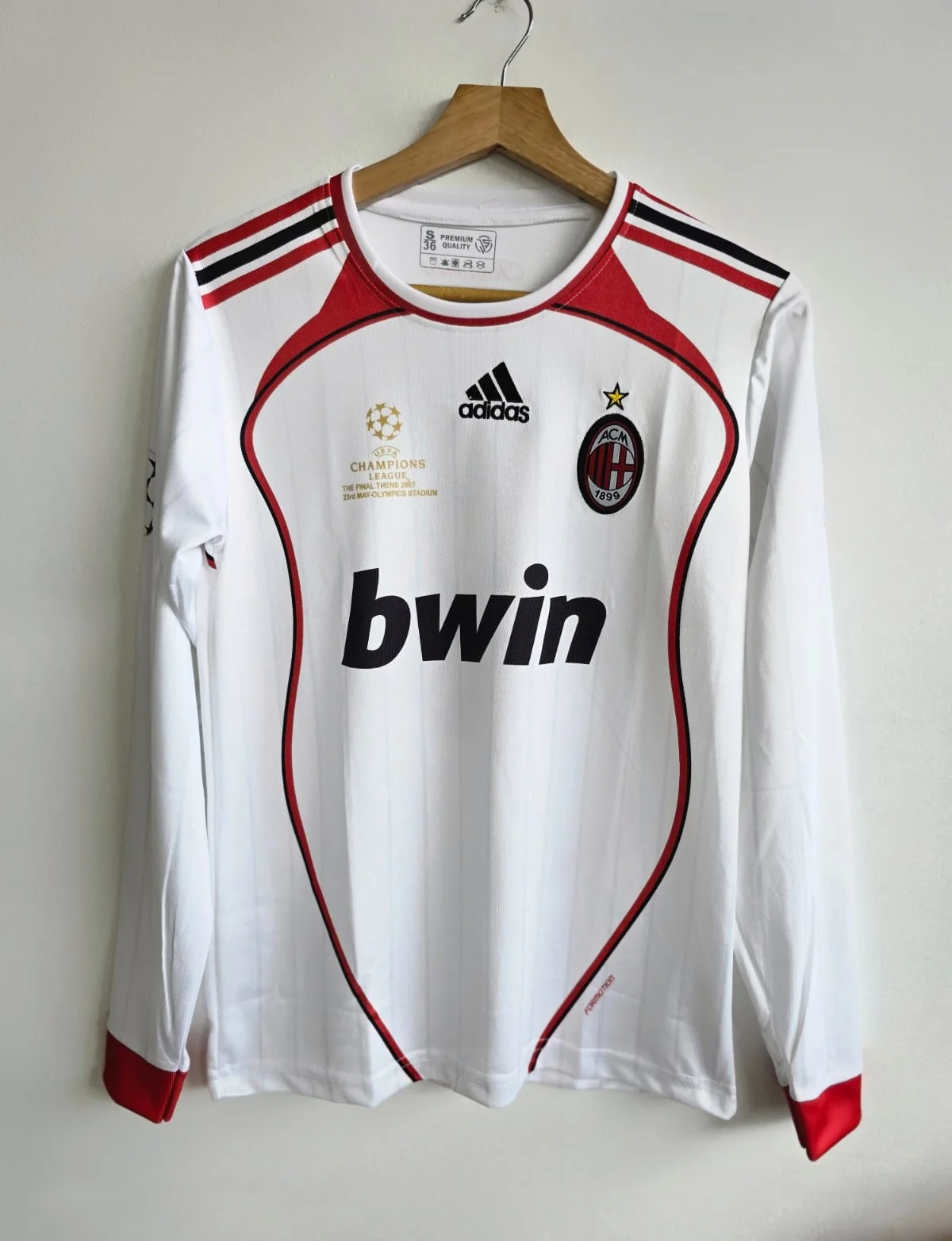 AC MILAN RETRO 2006-07 AWAY KIT MALDINI FULL SLEEVE (EMBROIDERY LOGOS)