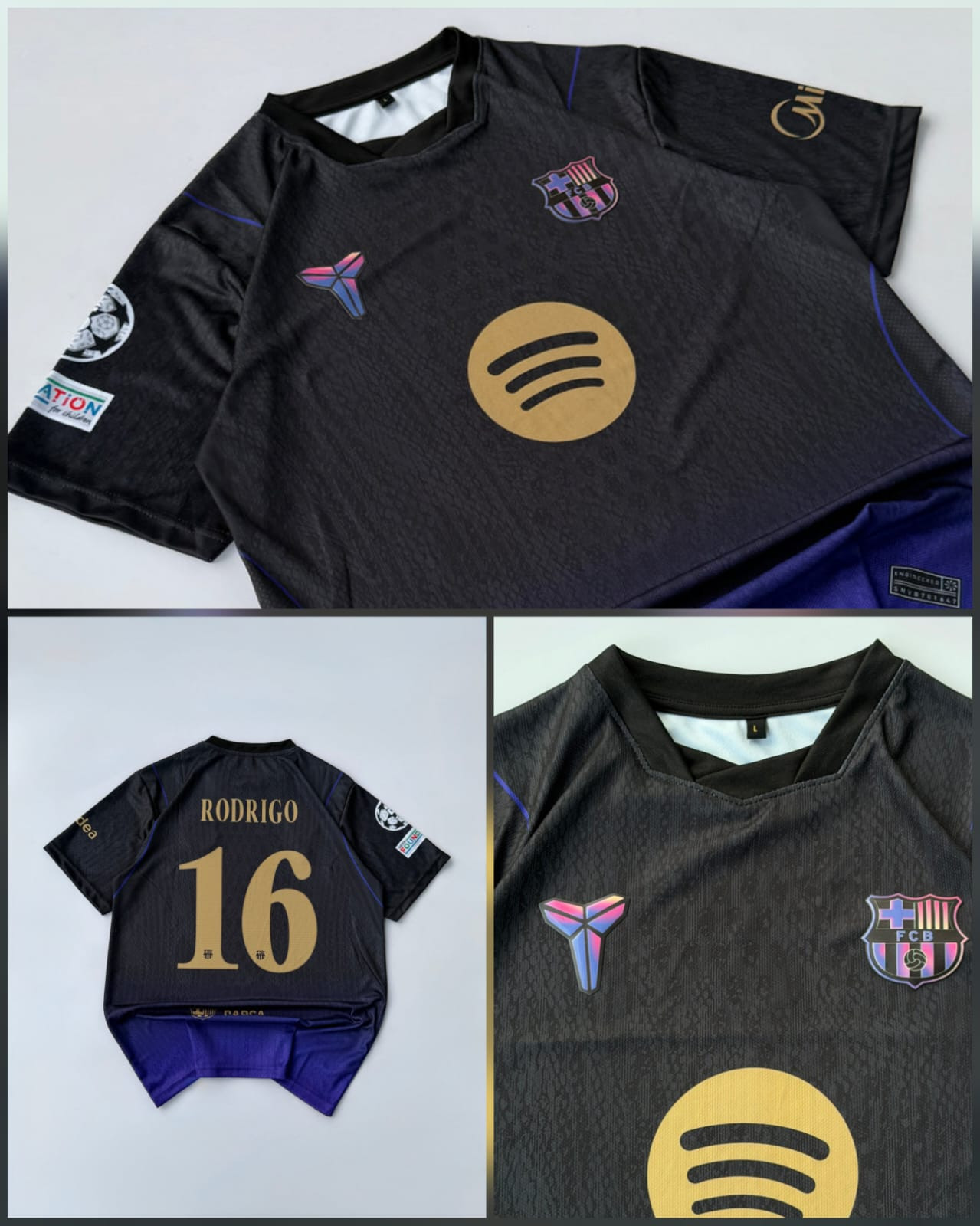 BARCELONA 2026-27 AWAY KIT RODRIGO (PREMIUM HEAT PRESS LOGO)